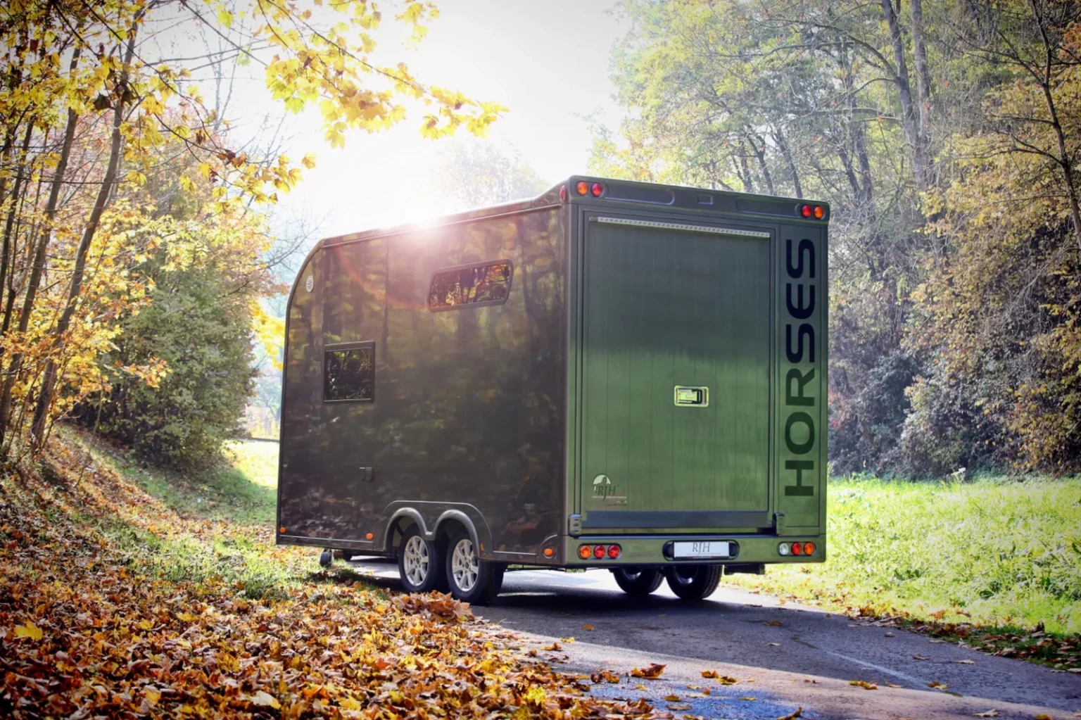 3-Pferdeanhänger im Wald